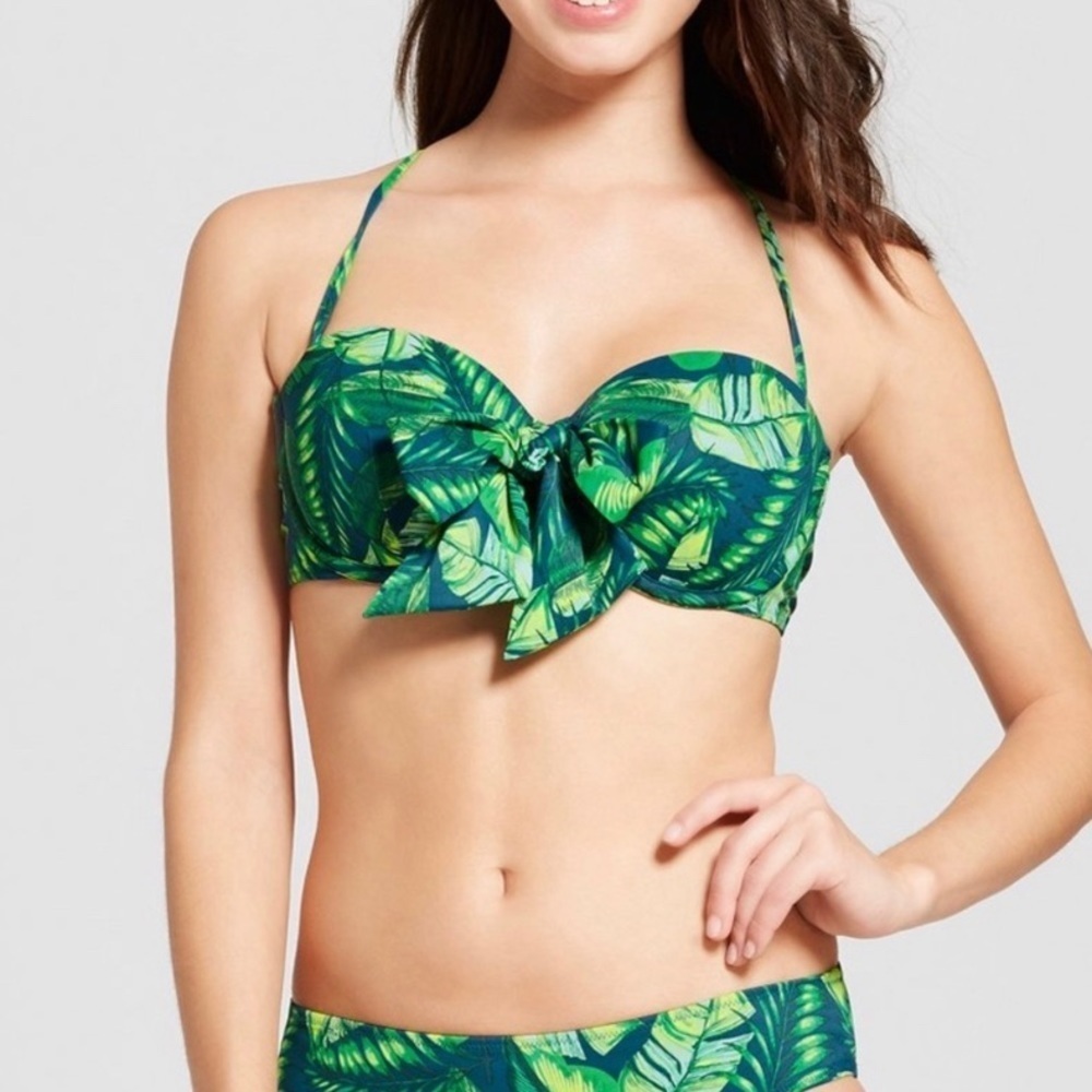 🌺Shade & shore palm leaf green bikini top 34B